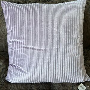 NWT Anthropologie Ribbed Velvet Fiora Pillow, Lavender, 22x22